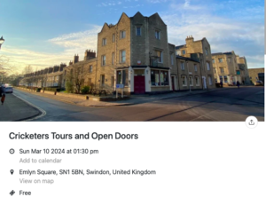 Cricketers Tour and Open Doors - the cricketers in Emlyn square, Swindon