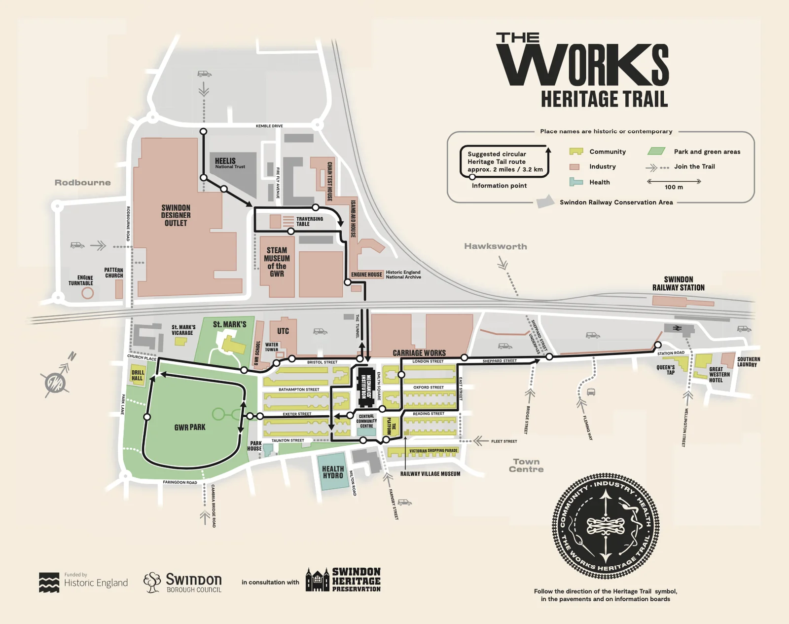 Map of the Works Heritage Trail Route