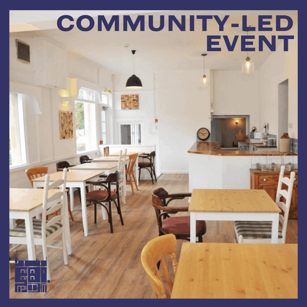 Picture of the Bakers with the text "community led event'